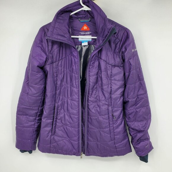 Columbia Omni Heat Omni Shield Advanced Repellency Purple Puffer Jacket Coat Sma - Picture 1 of 11